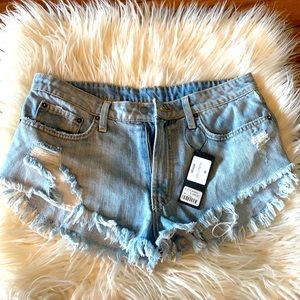 NWT~Women’s Faded Mogan Carmar Ripped Shorts Size 28 Non-Stretch Orig.Price $168